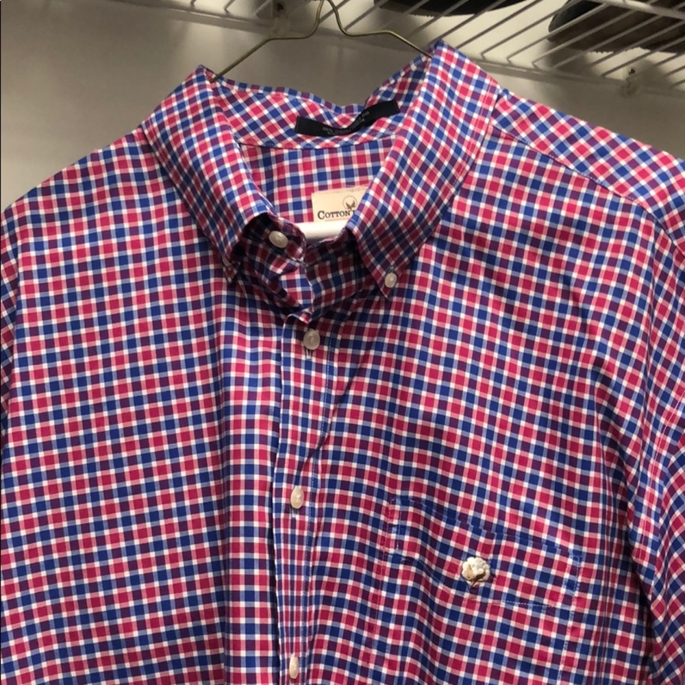 Mens Cotton Brothers Cotton Plaid Button Down XL